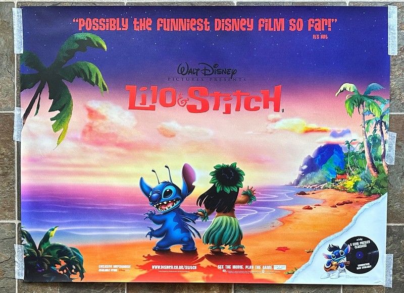 Disney Lilo and Stitch 2002 Movie Poster 24x36 Borderless Glossy Print  0214