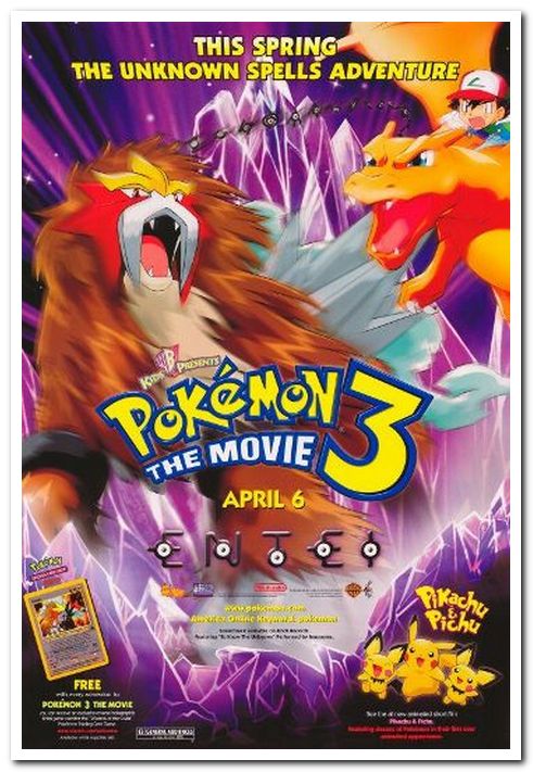 POKEMON 3 THE MOVIE   original 2 sided 27x40 rolled movie poster 